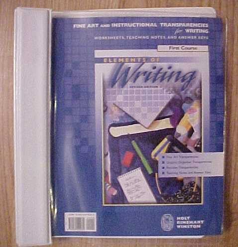 Book Elements Of Writing First Course, Fine Art And Instructional Transparencies For Writing free