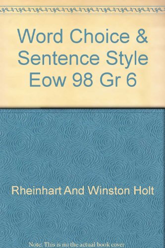 Book Word Choice & Sentence Style Eow 98 Gr 6 free