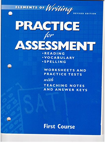 Book Elements Of Writing Revised Edition First Course Practice For Assessment free