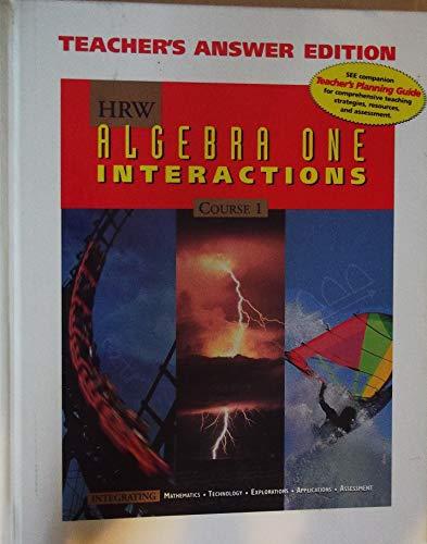 Book HRW Algebra One Interactions Course 1 Teacher Edition free