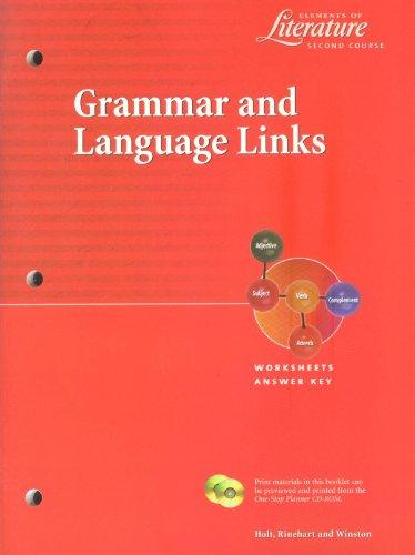Book Grammar and Language Links: Elements of Literature - Second Course (Elements of Literature - Second Course) free