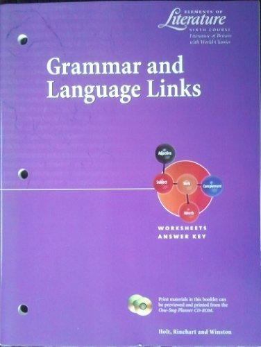 Book Grammar & Language Links elements of language, Sixth course 2000 Grade 12 free