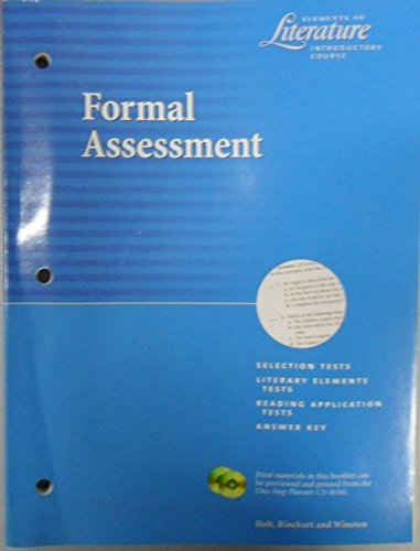 Book Formal Assessment: Elements Of Literature Introductory Course, Grade 6 free