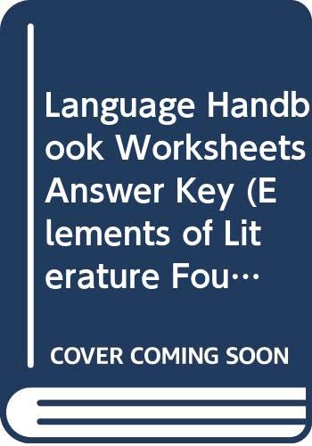 Book Language Handbook Worksheets Answer Key (Elements of Literature Fourth Course) free