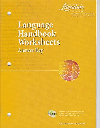 Book Elements of Literature Fifth Course (Grade 11) Language Handbook Worksheets Answer Key free