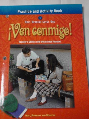Book Holt Spanish Level One VEN CONMIGO: Practice and Activity Book, Teacher's Edition with Overprinted Answers free