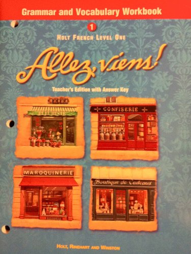 Book Holt French Level 1 Grammar and Vocabulary Workbook (Allez, viens!) (Teahcer's Editoin with Answer Key) free
