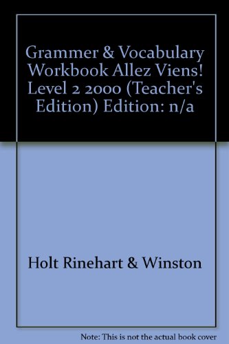 Book Allez Viens! : Grammar And Vocabulary Workbook (level Two) Teacher's Edition With Answer Keys free