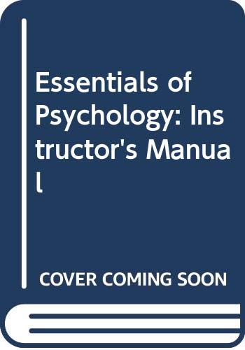Book Essentials Of Psychology: Instructor's Manual free