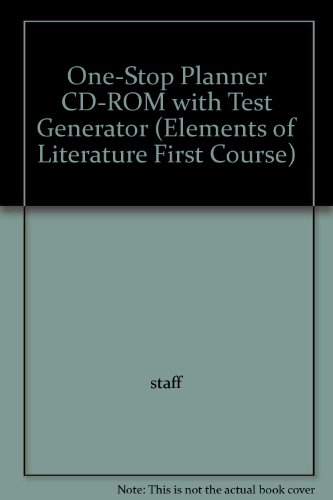 Book One-stop Planner Cd-rom With Test Generator (elements Of Literature First Course) free Book One-stop Planner Cd-rom With Test Generator (elements Of Literature First Course) free