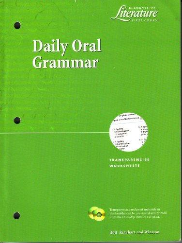 Book Elements Of Literature First Course--daily Oral Grammar free