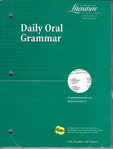 Book Daily Oral Grammar Transparencies/Worksheets (Elements of Literature Fourth Course with Readings in free