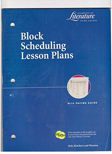 Book BLOCK SCHEDULING LESSON PLANS (Elements of Literature; Third Course) free