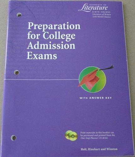 Book Elements Of Literature, 6th Course: Literature Of Britain With World Classics, Grade 12: Preparation For College Admission Exams free