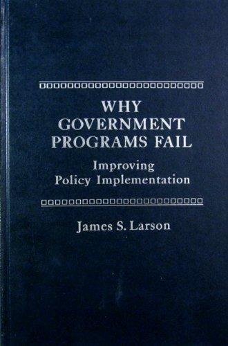 Book Why Government programs fail: Improving policy implementations free