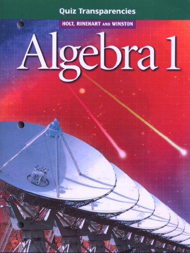 Book Algebra 1 Quiz Transparencies free