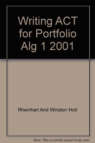Book Algebra 1: Writing Activities for Your Portfolio free