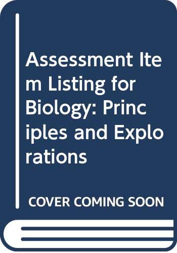 Book Assessment Item Listing For Biology: Principles And Explorations free