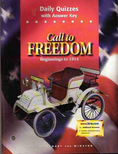 Book Call To Freedom Beginnings To 1914 : Daily Quizzes With Answer Key free