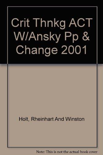 Book Crit Thnkg Act W/ansky Pp & Change 2001 free
