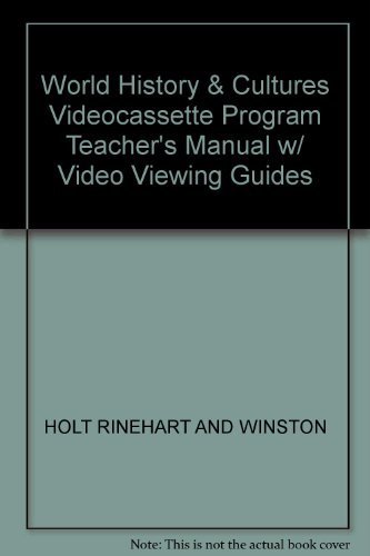 Book World History & Cultures Videocassette Program Teacher's Manual W/ Video Viewing Guides free
