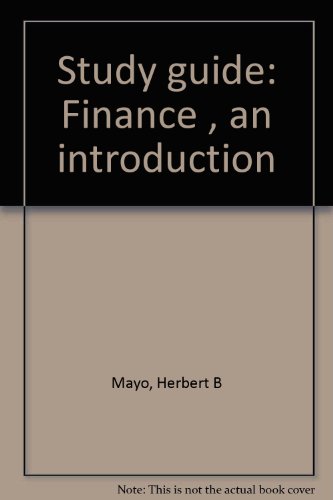 Book Study guide: Finance , an introduction free