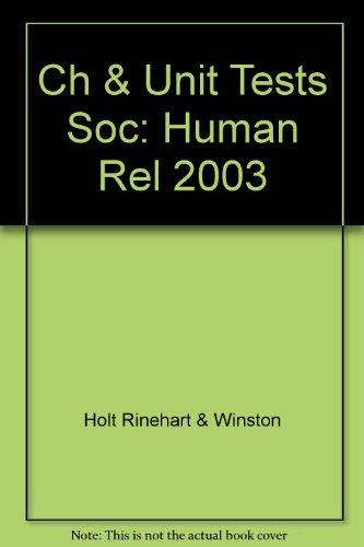 Book Chapter & Unit Tests Sociology: Human Relationships free