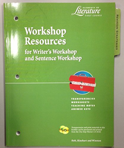 Book Workshop Resources For Writer's Workshop And Sentence Workshop (elements Of Literature, 1st Course) free