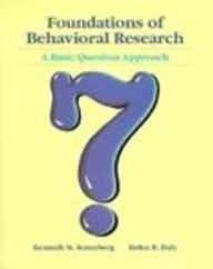 Book Foundations of Behavioral Research: A Basic Question Approach free