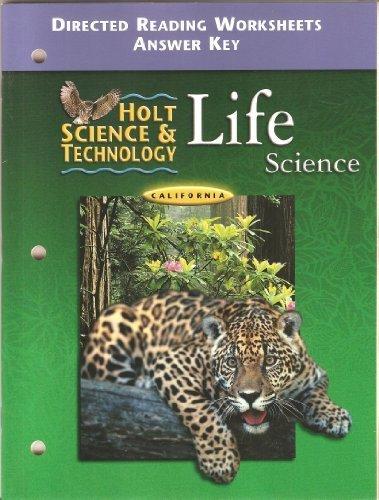 Book Holt Science and Technology: Life: Directed Reading Worksheets with Answer Key - California ... free