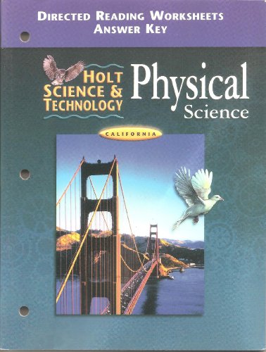 Book Holt Science And Technology Physical Science California Directed Reading Worksheets Answer Key free