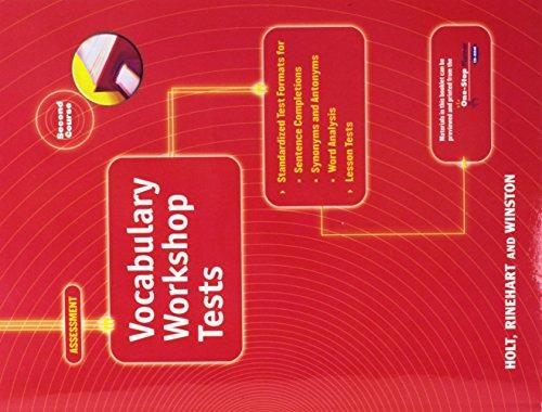 Book Vocabulary Workshop Tests (Elements of Language, Grade 8, 2nd Course) free