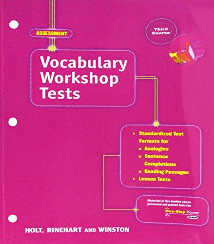 Book Elements of Language, 3rd Course, Grade 9: Vocabulary Workshop Tests free