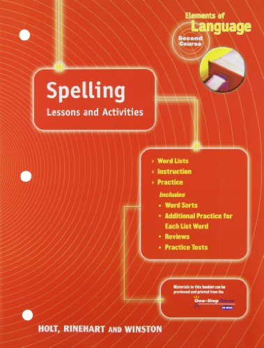 Book Spelling Lessons and Activities (Elements of Language, 2nd Course) free