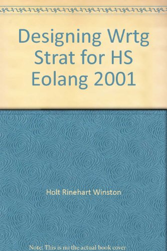 Book Designing Wrtg Strat For Hs Eolang 2001 free