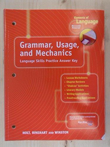 Book Elements of Language : Grammar, Usage and Mechanics: Language Skills Answer Key - Grade 8 free