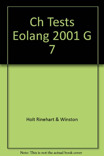 Book Chapter Tests: Assessment,  Elements of Language,  First Course 2001 Grade 7 free