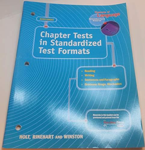 Book Elements of Language, Introductory Course, Chapter Tests in Standardized Test Formats free