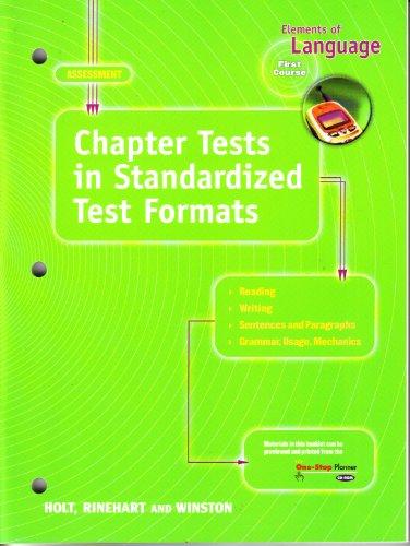 Book Elements of Language: Chapter Tests in Standardized Test Formats, First Course free