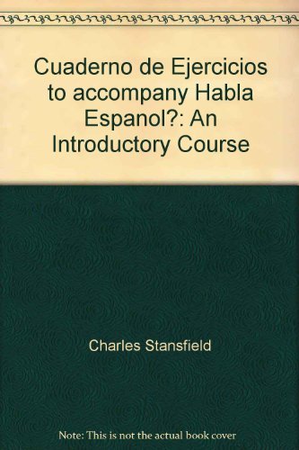 Book Cuaderno De Ejercicios To Accompany Habla Espanol?: An Introductory Course free