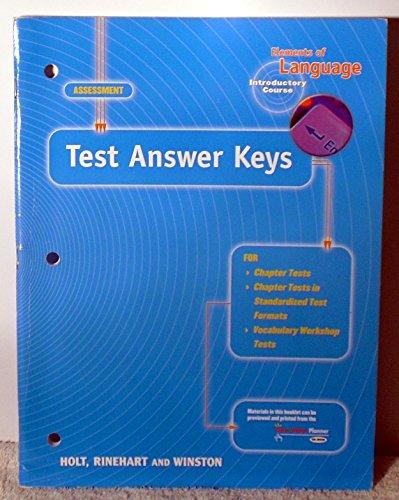 Book Elements of Language, Introductory Course, Test Answer Keys free