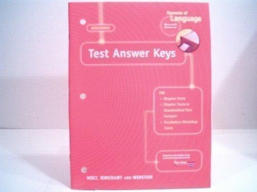 Book Elements of Language - Second Course - ASSESSMENT (Test Answer Keys) free