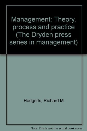 Book Management: Theory, Process, And Practice (the Dryden Press Series In Management) free