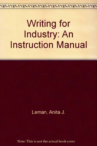 Book Writing For Industry: An Instruction Manual free