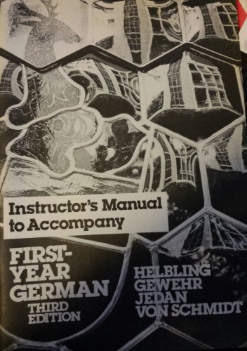 Book First Year German (instructors Manual) free