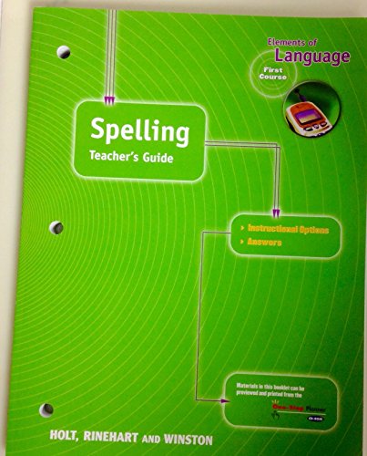 Book Spelling Teacher's Guide (Elements of Language, 1st Course, Grade 7) free