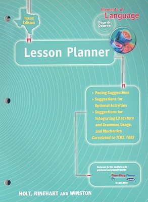 Book Texas Elements Of Language: Lesson Planner: Fourth Course free
