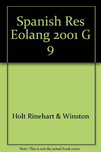 Book Spanish Resources (elements Of Language, 3rd Course, Grade 9) free