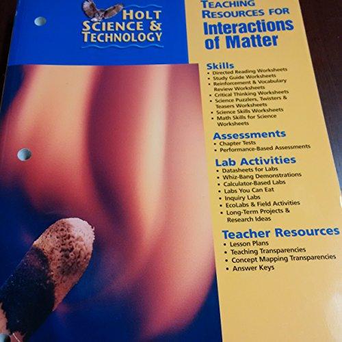 Book Teaching Resources For Interactions Of Matter (holt Science & Technology) free