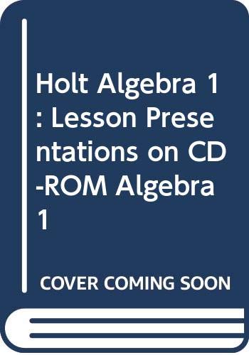 Book Holt Algebra 1: Lesson Presentations on CD-ROM Algebra 1 free